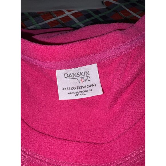 Danskin Now Pink Fleece Pullover Blouse 3X 22W/24W Top - Picture 8 of 9